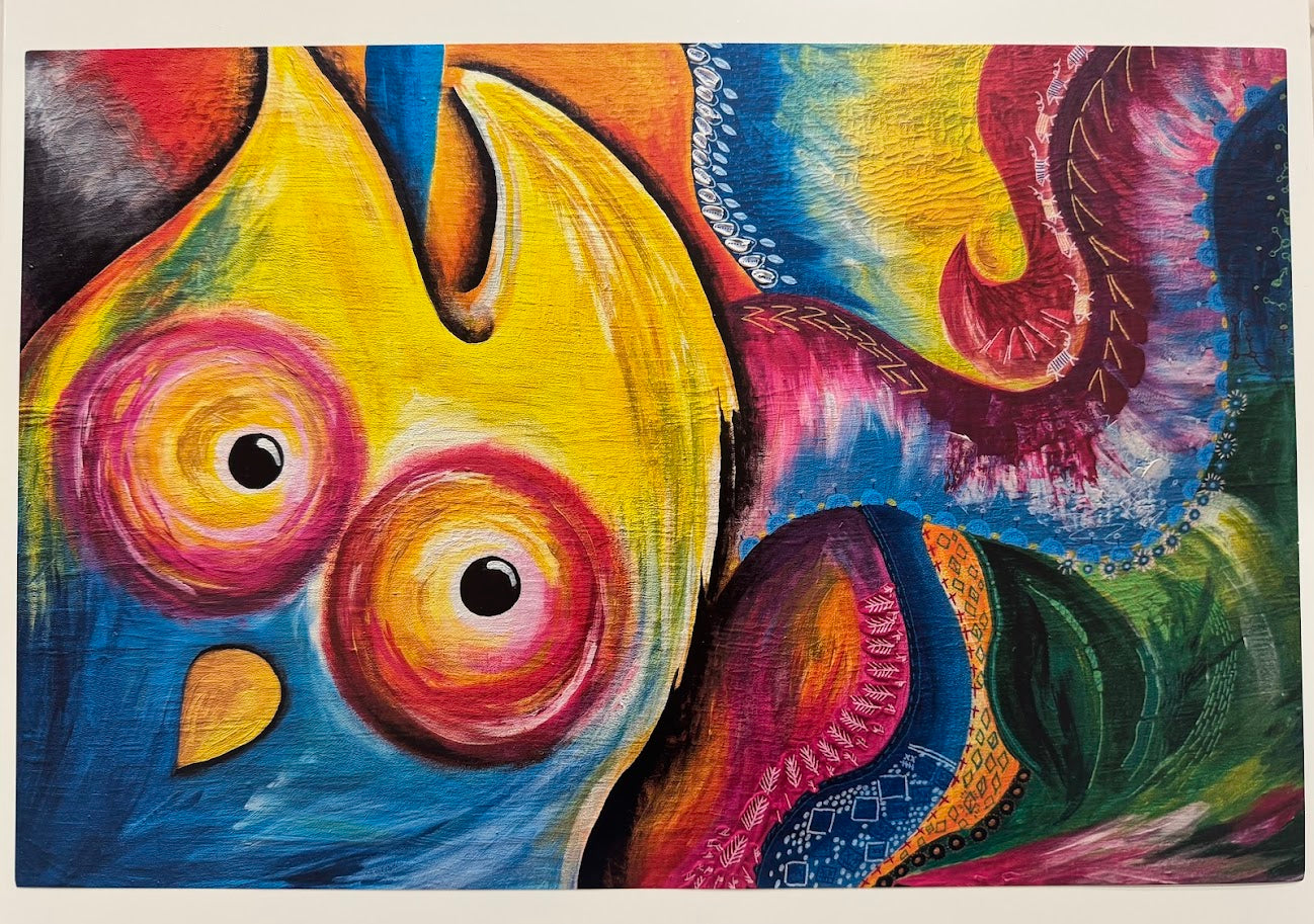Autorský print - sova "Overthinking"