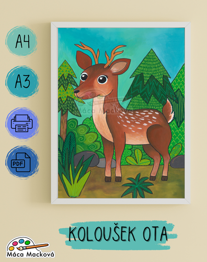"Koloušek Ota" - dětský plakát PDF k tisku A4, A3