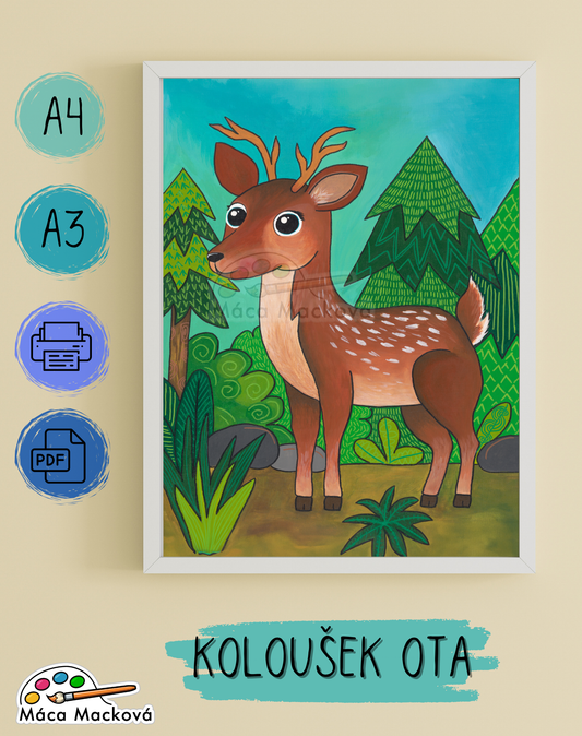 "Koloušek Ota" - dětský plakát PDF k tisku A4, A3