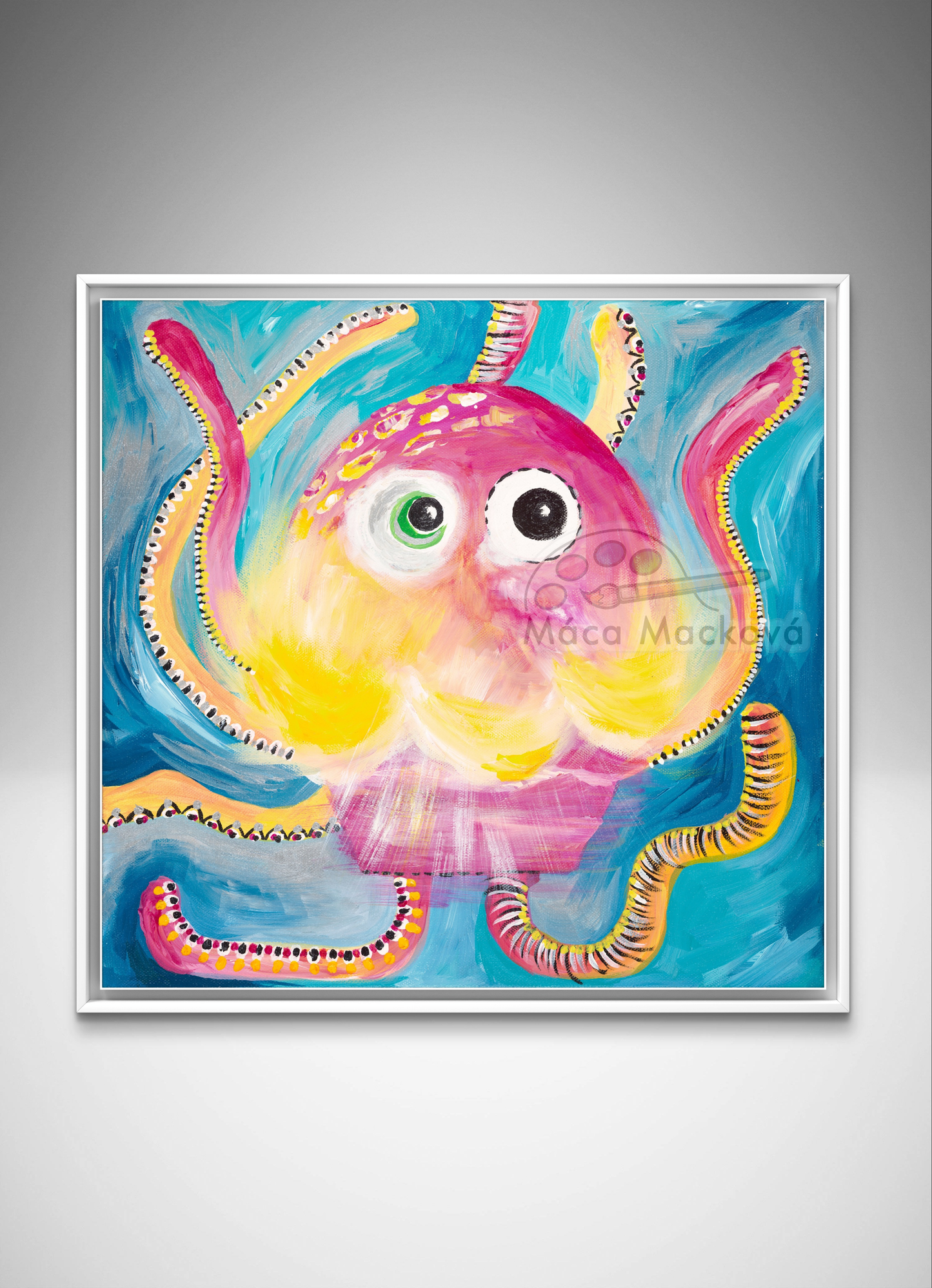 Chobotnička - autorský obraz 40x40cm