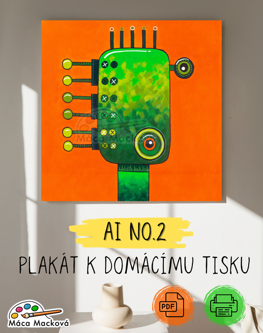 "AI no. 2" - originální dětský plakát PDF k tisku - 3 velikosti