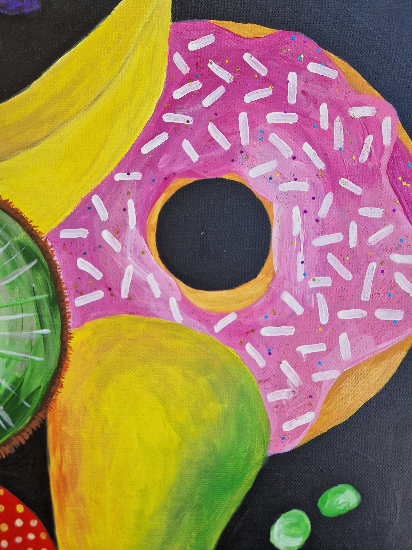 detail obrazu donut - ovoce