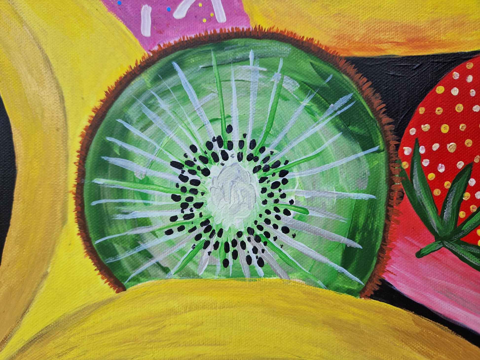 ručně malovaný obraz - detail ovoce