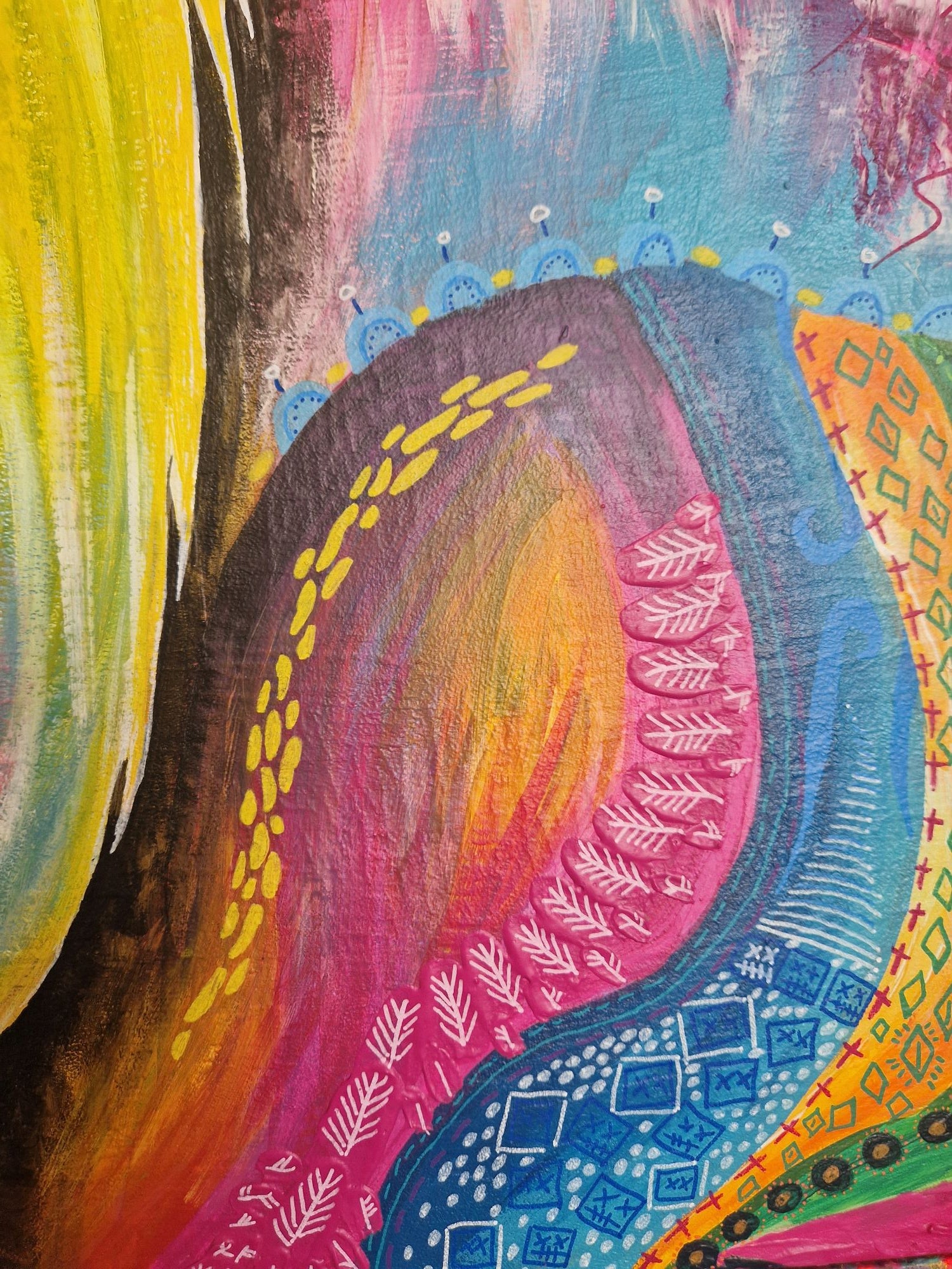 detail autorského obrazu - akrylová malba