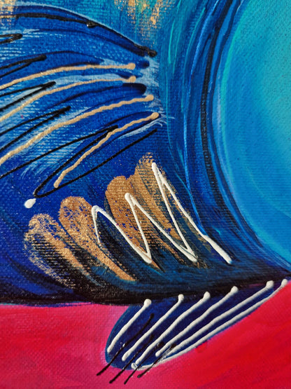 modré ryby - detail obrazu