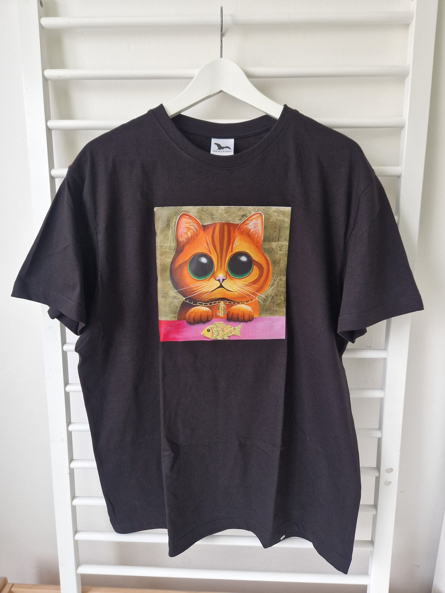 Černé tričko "The Rich Cat" vel. XL