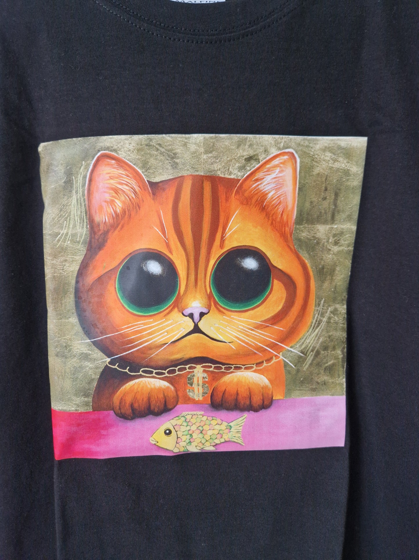 Černé tričko "The Rich Cat" vel. XL