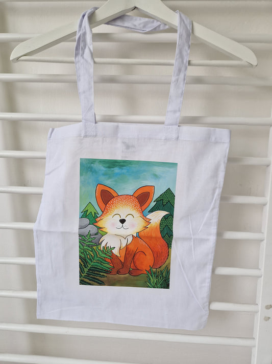 Bílá plátěnka "Liška Kája"