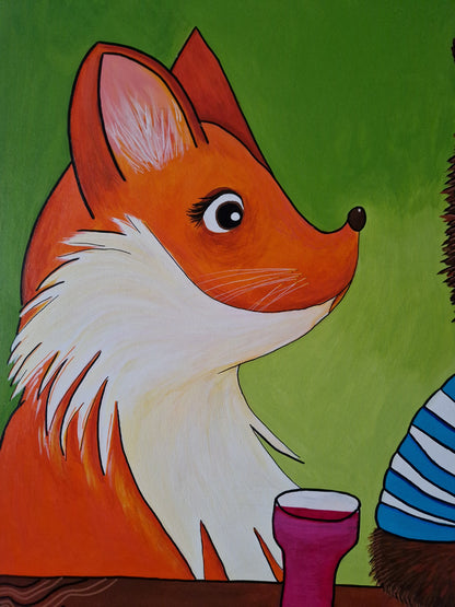 detail liška obraz na zeď