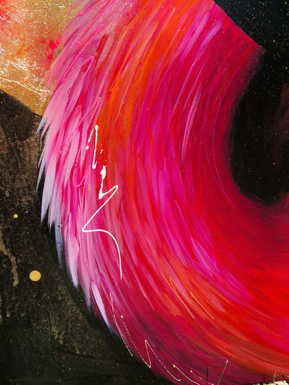 obraz plameňák detail