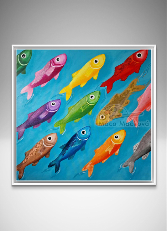 Proti proudu - 100x100cm