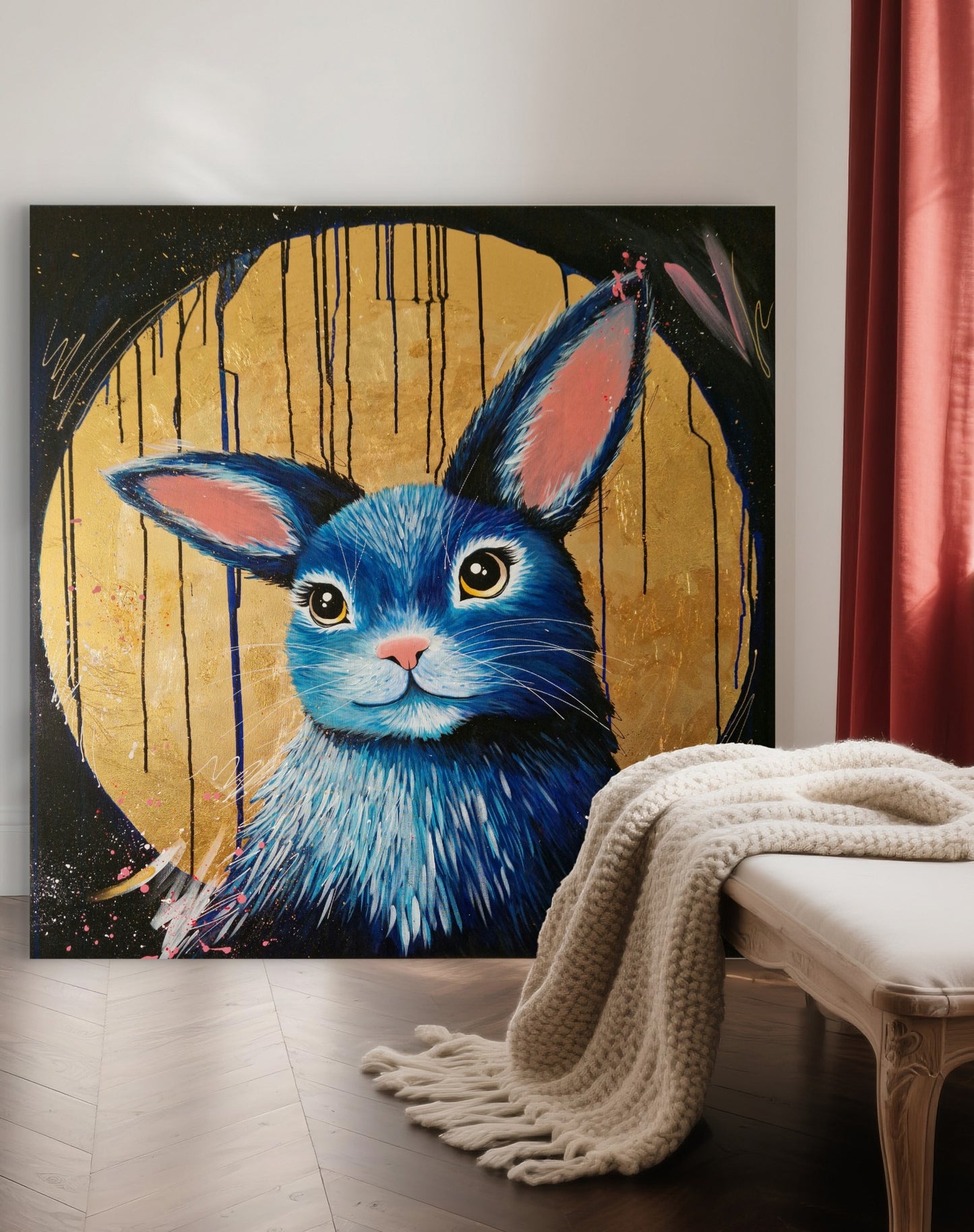 Králík v úplňku - 90x90cm