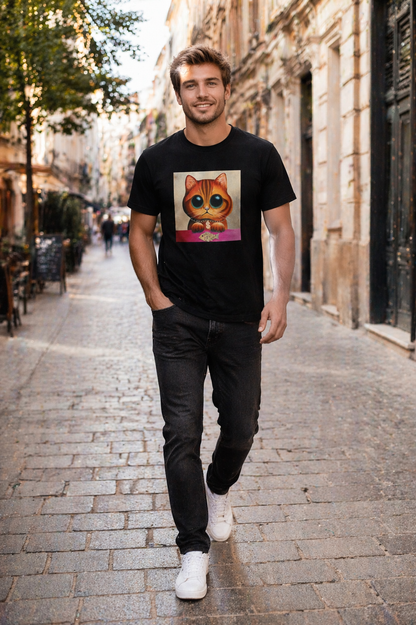 Černé tričko "The Rich Cat" vel. XXL