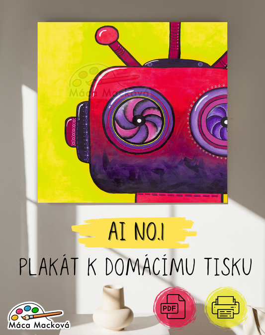 "AI no. 1" - originální dětský plakát PDF k tisku - 3 velikosti