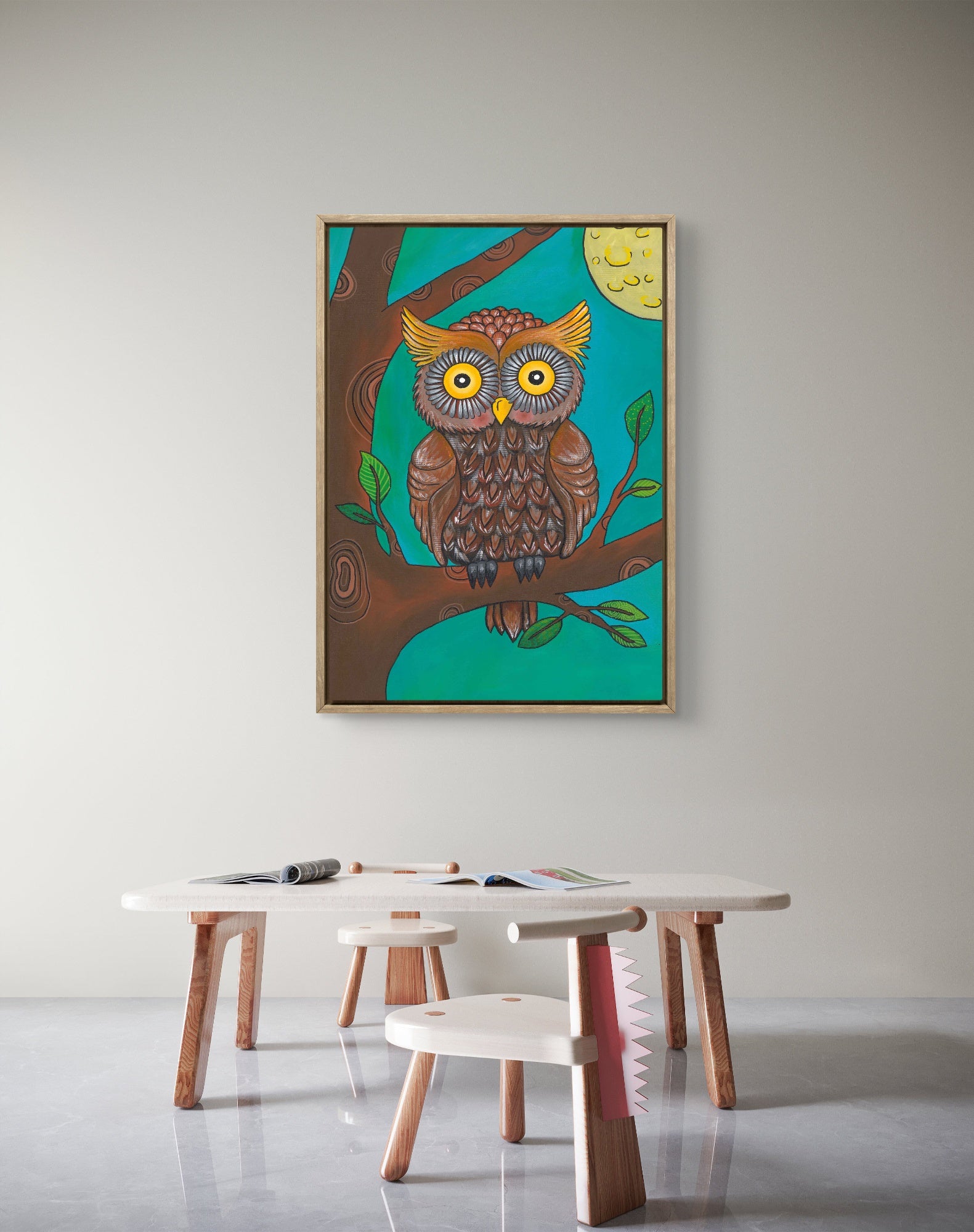 sova Emička print do dětského pokoje ke stažení PDF