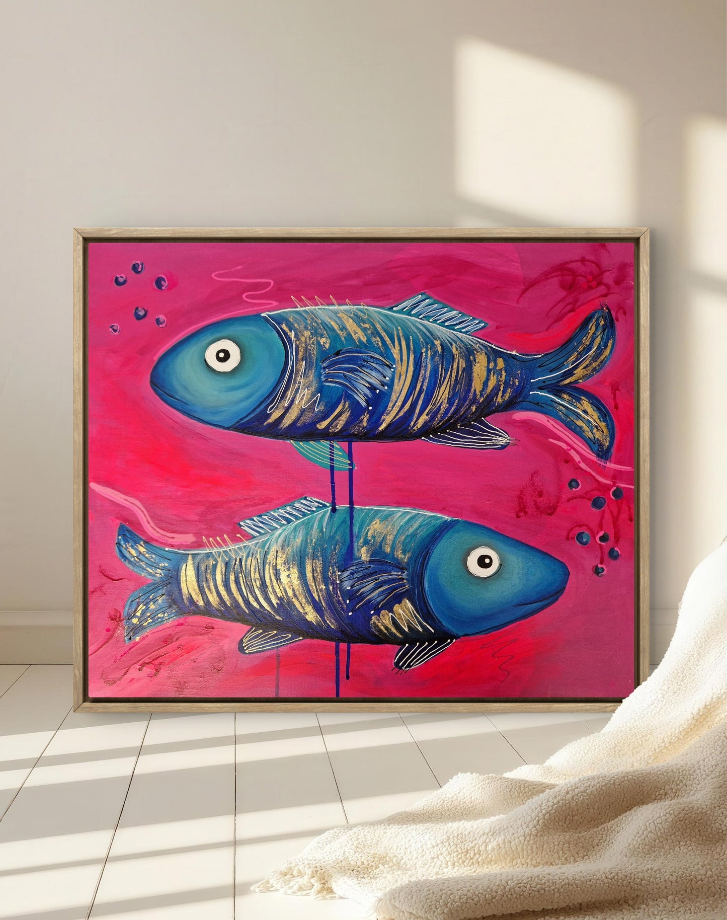 Modré ryby - 50x60cm