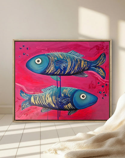 Modré ryby - 50x60cm
