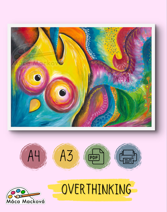 "Overthinking" - originální plakát PDF k tisku A4 A3