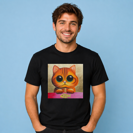 Černé tričko "The Rich Cat" vel. XL