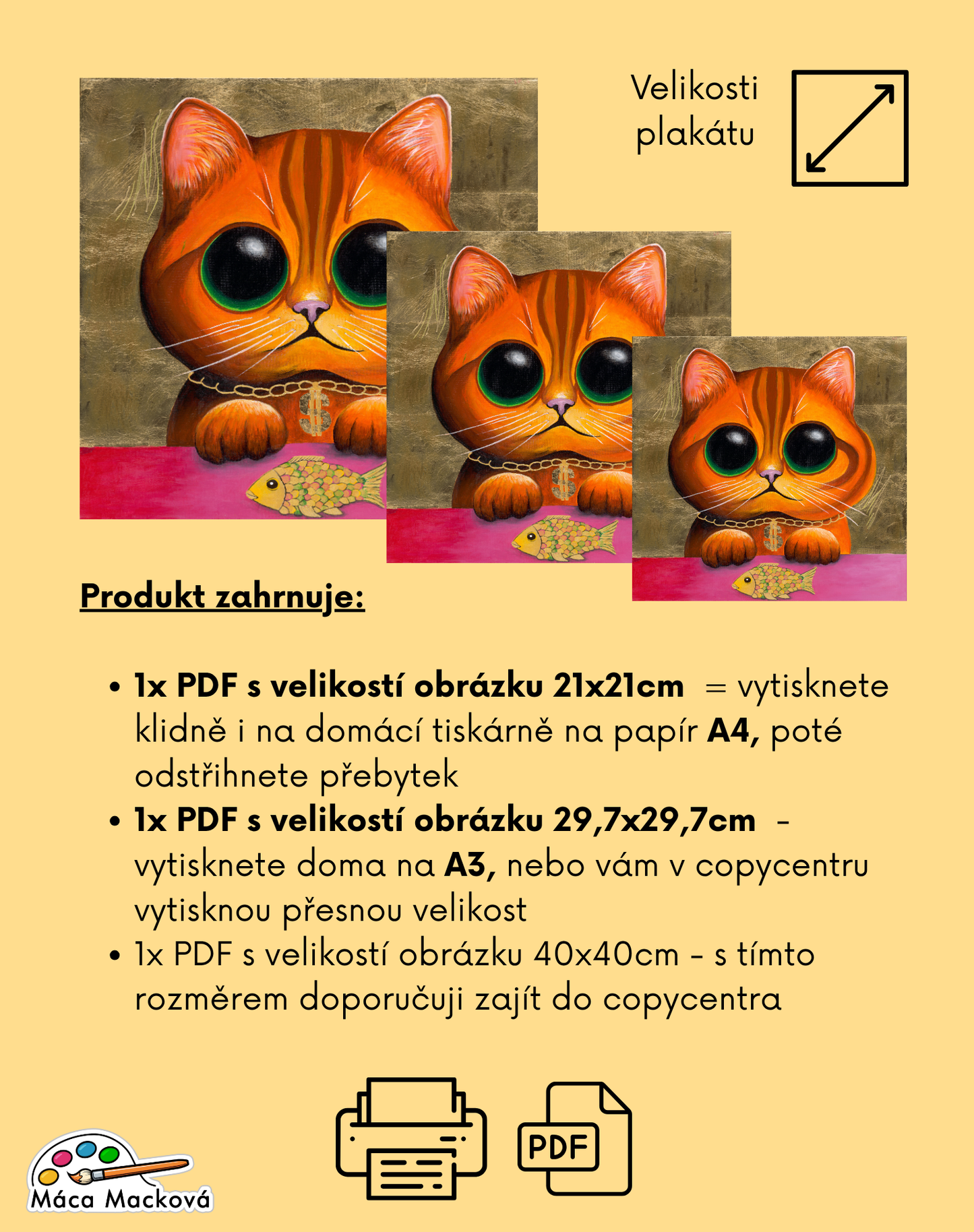 "The Rich Cat" - originální plakát PDF k tisku - 3 velikosti