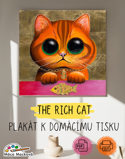 "The Rich Cat" - originální plakát PDF k tisku - 3 velikosti