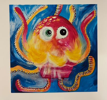 Chobotnička - autorský tisk 29,8x29,8 cm