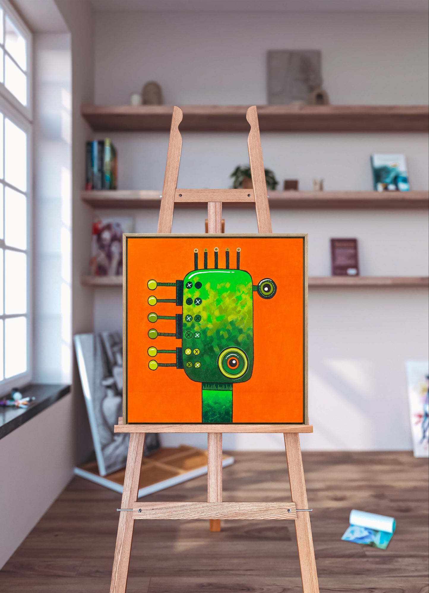 malba akrylem robot originál