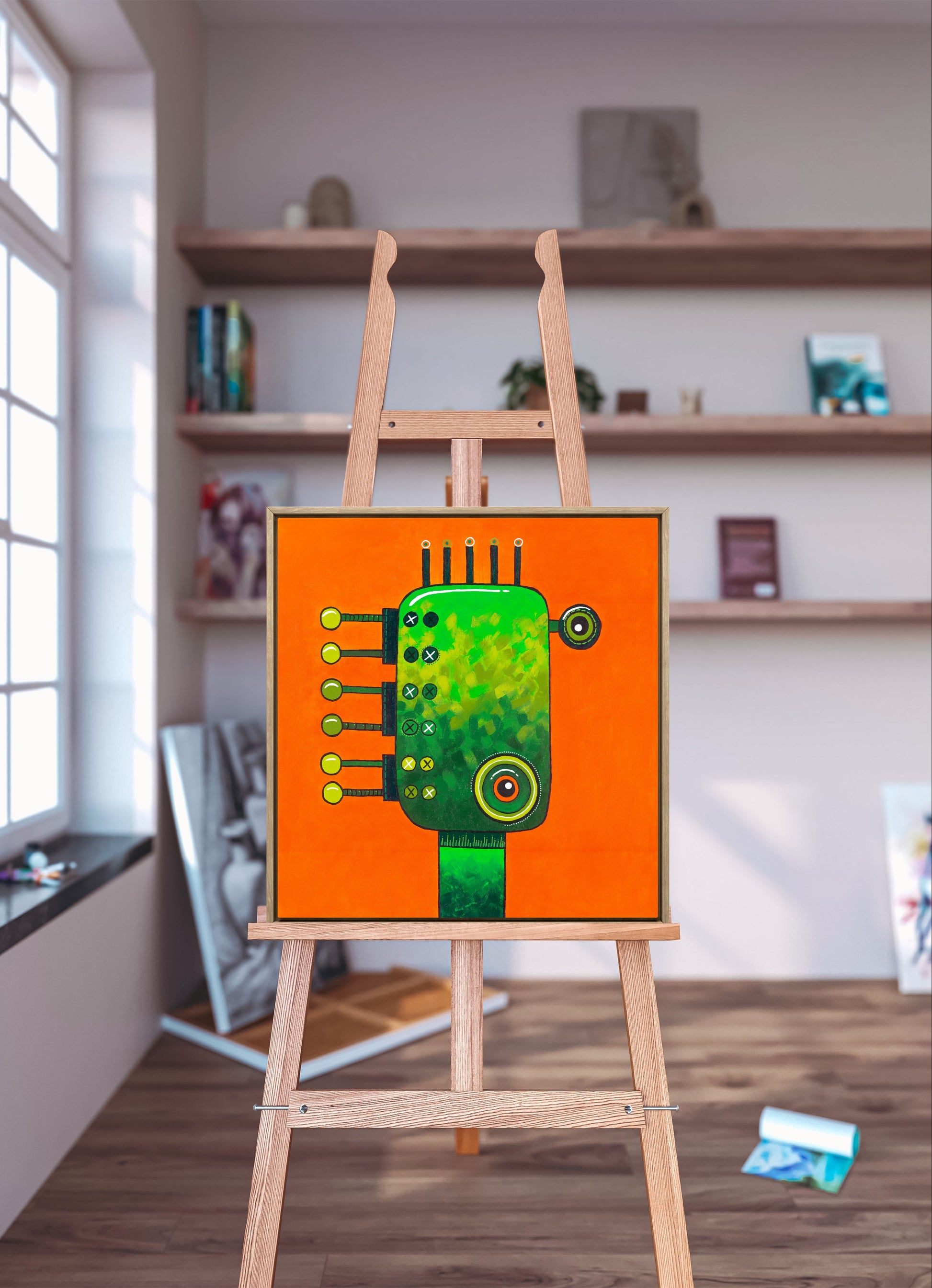 malba akrylem robot originál