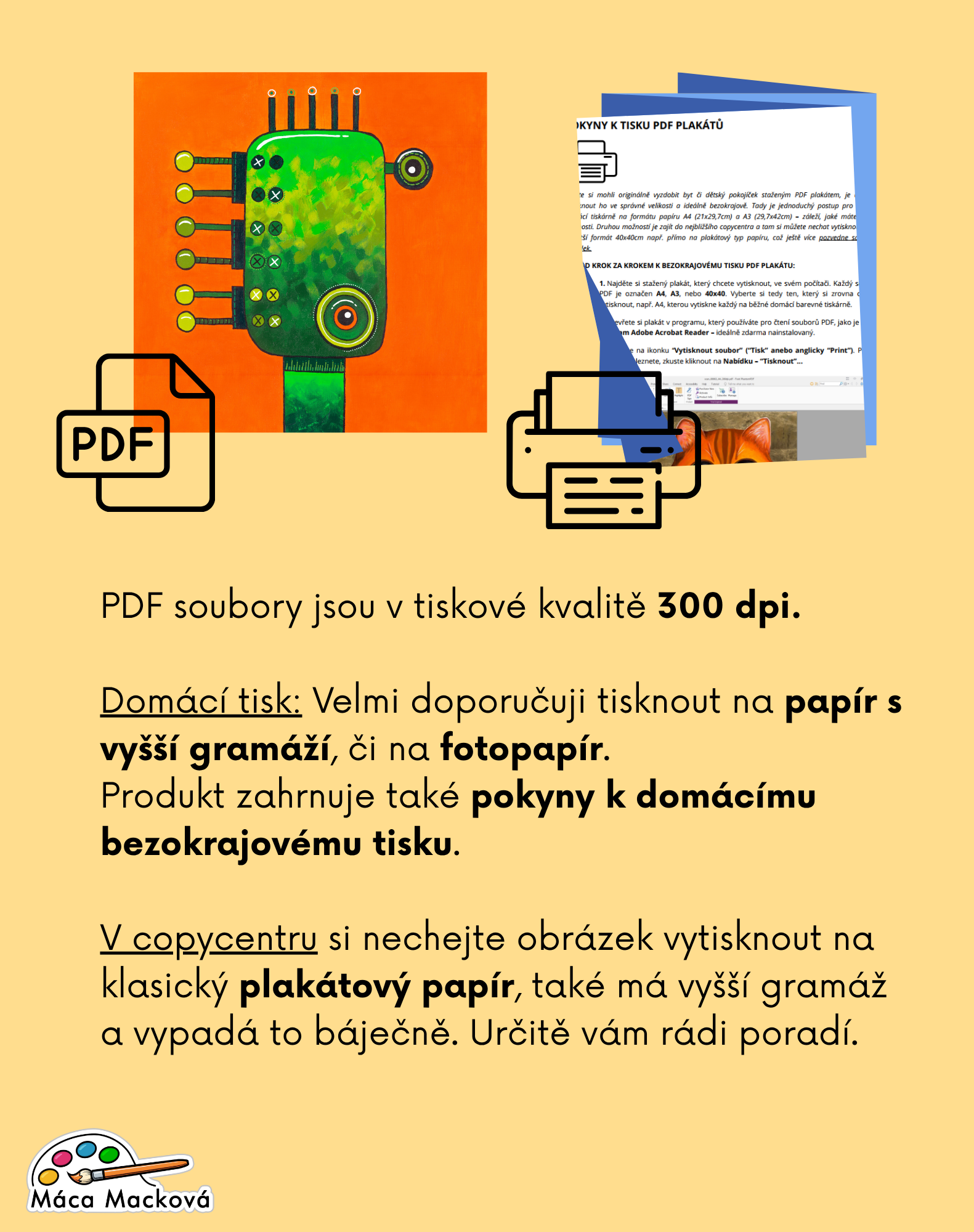 dětský plakát robot v PDF k tisku