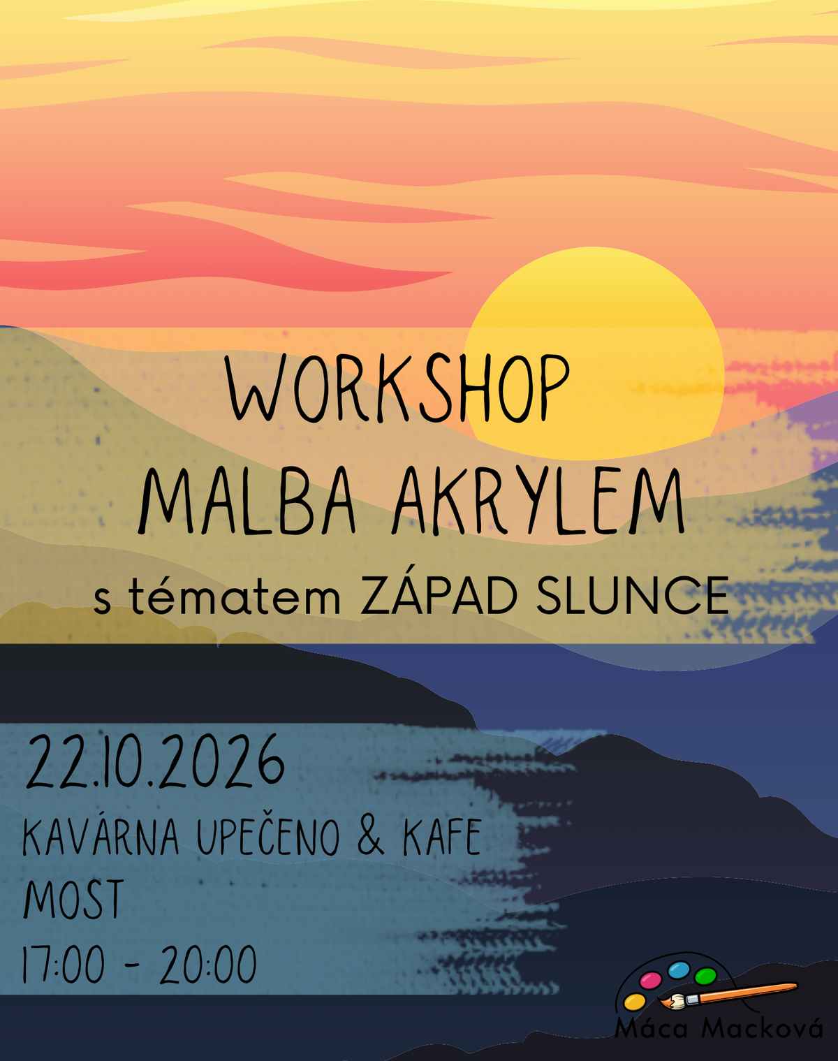 Workshop malování akrylem s tématem ZÁPAD SLUNCE