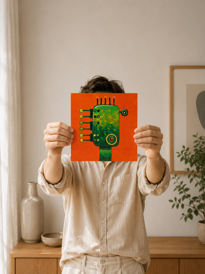 hravý robot print